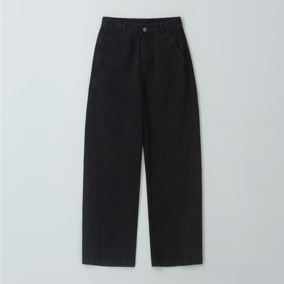 NWT Moia curved dyed denim black wide leg pant size S - Picture 5 of 16